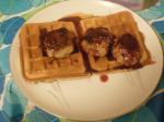 American Savory Sour Cream and Chive Waffles With Sausage and Lingonberry Dessert