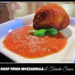 Fried Mozzarella with a Spicy Tomatodipsauce recipe