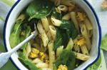 American Pasta with Spinach Blue Cheese and Pine Nuts Dinner