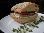 French Eggplant aubergine and Tomato Sandwiches Appetizer