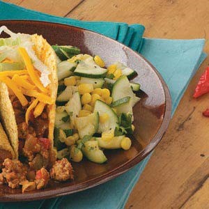 American Zucchini and Corn with Cilantro Appetizer