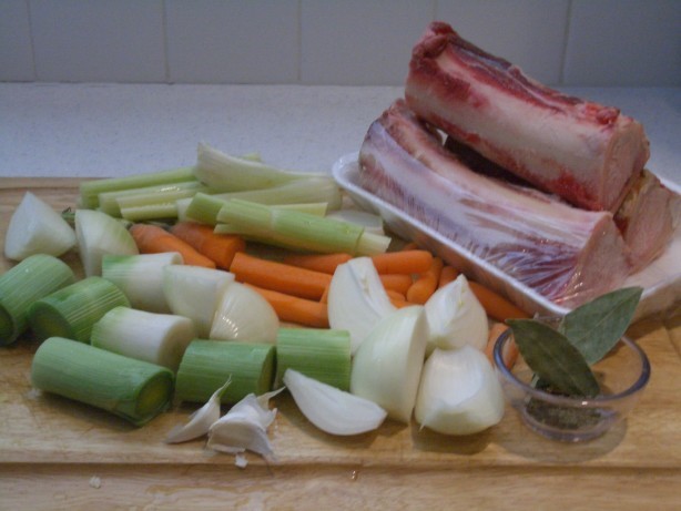 French Simple Beef Stock a La Julia Child Dinner