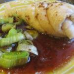 American Fillet of Sole with Leek Soya Sauce and Ginger Appetizer