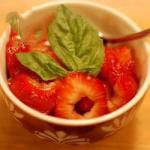 American Strawberries to Basil and Balsamic Vinegar Dessert