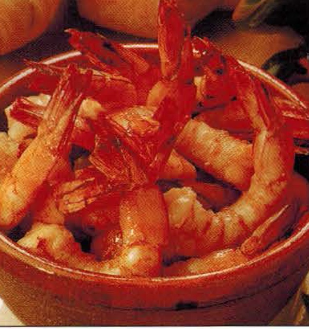 British Barbecued Prawns With Rom Esco Sauce Appetizer