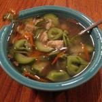 Canadian Chicken Soup Vegetables and Tortellinis Appetizer