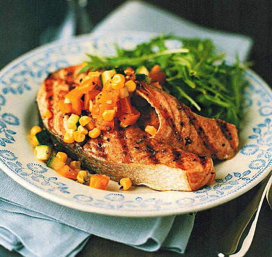 Canadian Grilled Salmon with Pepper-corn Relish BBQ Grill