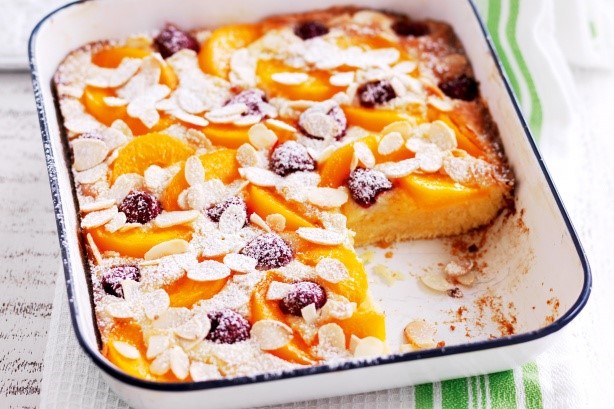 American Warm Peach And Almond Dessert Cake Recipe Dessert