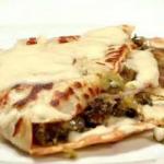 Pancakes of Leek and Mushrooms with Creamy Cheese recipe