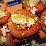 Quinces in Syrup with Mascarpone Pistachios recipe