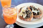 American Marinated Eggplant Parmesan and Fried Caper Bruschetta Recipe Appetizer