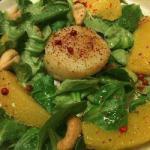 British Field Salad with Scallops Appetizer