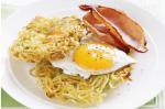 Noodle Cakes With Bacon And Egg Recipe recipe