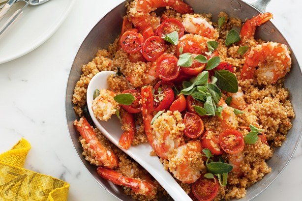 Italian Quinoa Risotto With Prawns Oregano And Tomatoes Recipe Appetizer