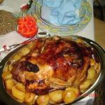 Turkey Greek Traditional Stuffed with Chestnuts and Pine Nuts recipe