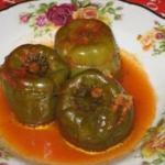 Turkish Stuffed Bell Peppers meat Dolma Appetizer
