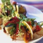 American Crostini with Mozzarella and Grilled Fennel Appetizer