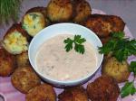 American Potato Cheese Croquettes With a Chipotle Sauce Appetizer