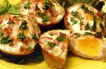 American Egg and Bacon Tarts Appetizer