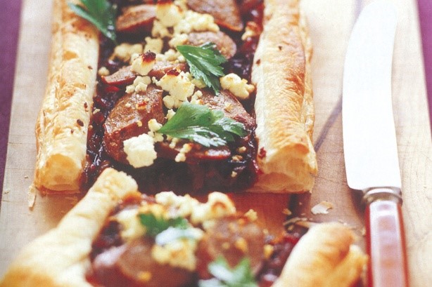 Australian Caramelised Onion And Sausage Tarts Recipe Appetizer