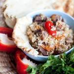British Plov rice with Meat Dinner