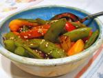 British Sesame Snap Peas With Carrots and Peppers 1 Appetizer