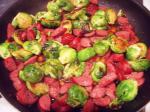 Portuguese Savory Brussels Sprouts With Smoked Sausage Appetizer