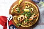 Australian Parsley Pesto And Prawn Pizza Recipe Appetizer