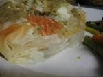 American Salmon and Crab in Phyllo With White Wine Honey Mustard Sauce Dinner