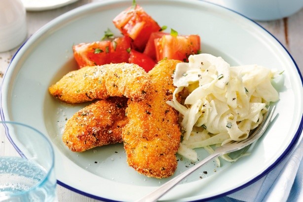 British Chicken Schnitzel With Fennel Slaw Recipe Dinner