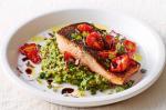 Crispy Skinned Trout With Creamed Spinach And Lentils Recipe recipe