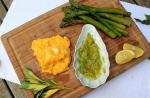 Australian Healthy Folded Eggs with Asparagus and Avocado Puree Breakfast