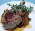 American Veal Cutlets with Olive Tomato and Anchovy Sauce Appetizer