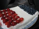 French Fourth of July or French Flag White Sheet Cake With Raspberries Dessert