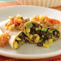 Mexican corn and black bean burritos Appetizer