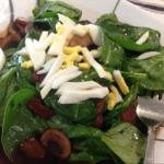 American Spinach Salad with Hot Bacon Dressing 1 Appetizer