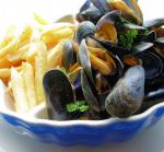 Belgian Moules Frites  Frenchbelgian Bistro Style Mussels and Chips Appetizer