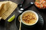 American Coconut Brulee Custards With Papaya and Lime Salad Recipe Dessert