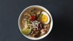 American Ramen Soup with Mushrooms and Pork Appetizer