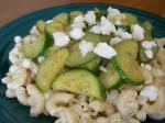 American Pasta With Zucchini and Goat Cheese Dinner