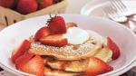 American Strawberries and Cream Pancakes Dessert