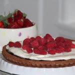 American Cake Chocolate Souffle and Raspberries Dessert