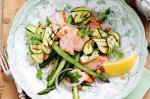 British Salmon and Chargrilled Vegetable Salad Recipe Appetizer
