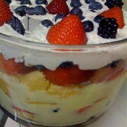 American Triffle of Fresh Fruit Dessert