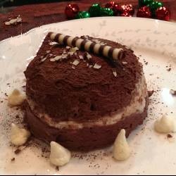 Italian Dessert of Italian Biscuits and Chocolate Mousse Dessert
