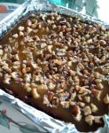 American Brownie Caramel Walnut Bars Dessert