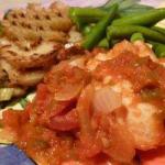 British Fish in Tomato Sauce with Vegetables Appetizer