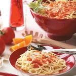American Spaghetti with Roasted Red Pepper Sauce Appetizer