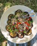 American Chargrilled Eggplant with Lemon and Quinoa Salad Appetizer