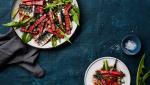 Chargrilled Sardines with Slightly Pickled Mustardy Rhubarb recipe